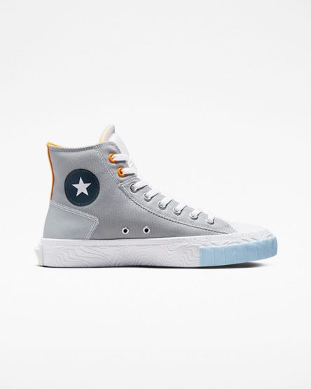 Tenis Converse Chuck Taylor Alt Star Reflective Shine Cano Alto Feminino Cinzentas Branco Laranja | PT Q0T3159